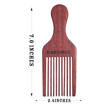 MANEJACK Beard Pick for Men- Wooden Comb Afro Hair Lift Combs