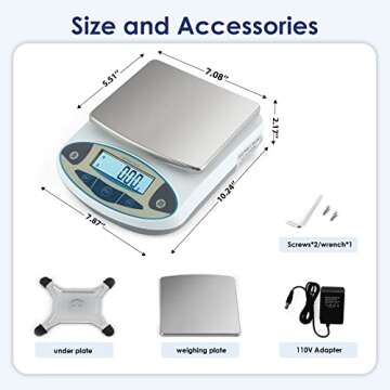 CGOLDENWALL Precision Lab Scale Digital Analytical Balance Laboratory Balance Jewelry Scale Scientific Scale 0.01g Accuracy 110V (5000g, 0.01g)