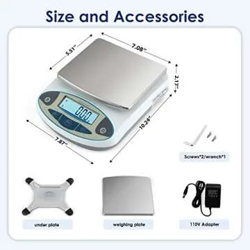 CGOLDENWALL Precision Lab Scale Digital Analytical Balance Laboratory Balance Jewelry Scale Scientific Scale 0.01g Accuracy 110V (5000g, 0.01g)