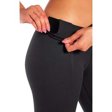 Zobha Women's Standard Daily Ultra High Rise Slit Front Flare Pant, Black, Medium