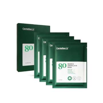 CENTELLIAN 24 Madeca Set - Extra Moisturizing Face Sheet Mask (4pc) + Centella Cream (Season 4, 1.7+1.7 fl oz) - Ultra Hydrating & Soothing Korean Skin Care, Infused with Centella Asiatica, TECA, EGF