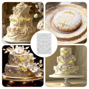 Baroque Style Curlicues Scroll Lace Emboss Border Relief Flower Lace Filigree Sculpted Decoration Scrollworks Silicone Mold for Fondant Sugar Craft Cake Baking DIY Soap Polymer Clay Plaster