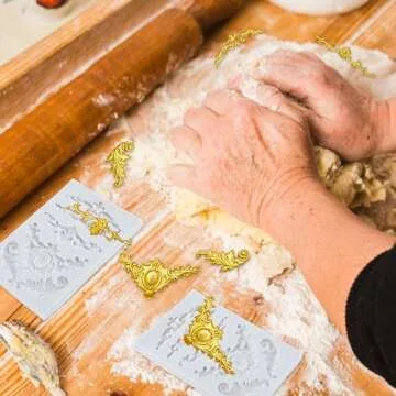 Baroque Style Curlicues Scroll Lace Emboss Border Relief Flower Lace Filigree Sculpted Decoration Scrollworks Silicone Mold for Fondant Sugar Craft Cake Baking DIY Soap Polymer Clay Plaster