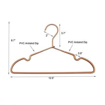 KOOBAY New Born Clothes Hangers Non Slip 12.5“ Rose Gold Copper Wire Children Coat Suit Metal Hang...