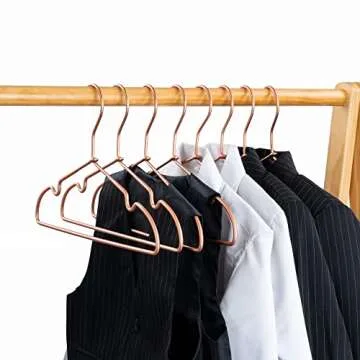 KOOBAY New Born Clothes Hangers Non Slip 12.5“ Rose Gold Copper Wire Children Coat Suit Metal Hanger, 30 Pack Baby Closet Dividers for Nursery Pants Display Organizer for Infant Clothing