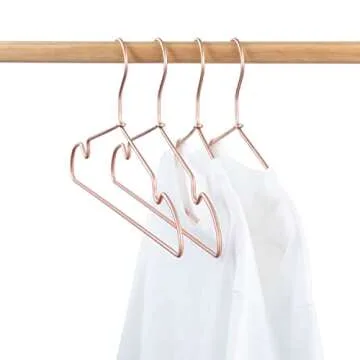 KOOBAY New Born Clothes Hangers Non Slip 12.5“ Rose Gold Copper Wire Children Coat Suit Metal Hanger, 30 Pack Baby Closet Dividers for Nursery Pants Display Organizer for Infant Clothing