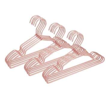 KOOBAY New Born Clothes Hangers Non Slip 12.5“ Rose Gold Copper Wire Children Coat Suit Metal Hanger, 30 Pack Baby Closet Dividers for Nursery Pants Display Organizer for Infant Clothing