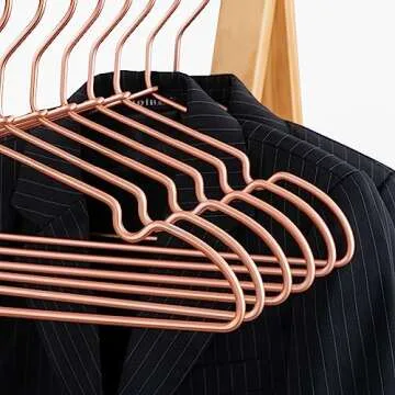 KOOBAY New Born Clothes Hangers Non Slip 12.5“ Rose Gold Copper Wire Children Coat Suit Metal Hanger, 30 Pack Baby Closet Dividers for Nursery Pants Display Organizer for Infant Clothing