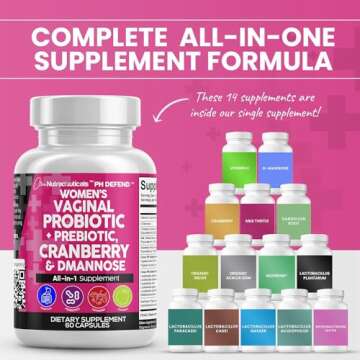 Clean Nutraceuticals Vaginal Probiotics for Women + Prebiotics 20 Billion Cranberry Pills w/D-Mannos...