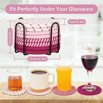 Handmade Absorbent Coasters Set for All Your Beverages
