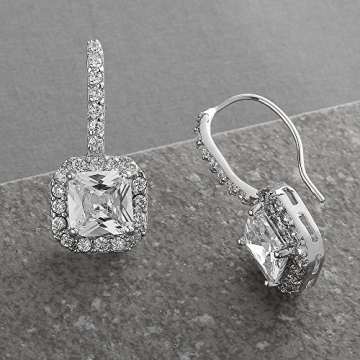 Mariell Radiant-Cut CZ Bridal Earrings for Brides & Do