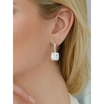 Mariell Radiant-Cut CZ Bridal Earrings for Brides & Do