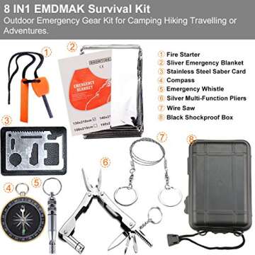 EMDMAK Survival Kit Essential Gear for Outdoor Activities