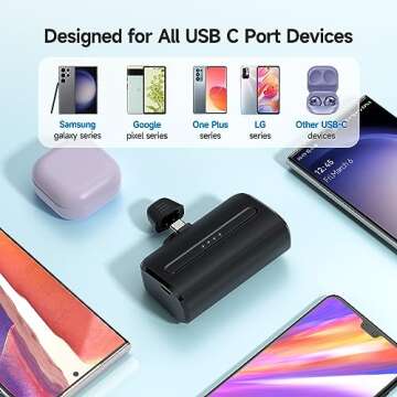 NEWDERY USB C Portable Charger 6600mAh,Small Power Bank, Mini Slim Batttery Pack External Phone Charger for iPhone 16 Pro Max/16 Plus/16 Pro/16/15/Galaxy S24 Ultra/Z Flip/Z Fold/Google/Android