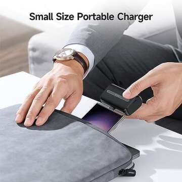 NEWDERY USB C Portable Charger 6600mAh,Small Power Bank, Mini Slim Batttery Pack External Phone Charger for iPhone 16 Pro Max/16 Plus/16 Pro/16/15/Galaxy S24 Ultra/Z Flip/Z Fold/Google/Android
