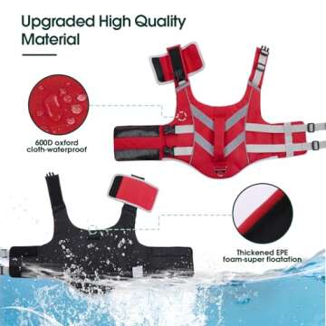 Adjustable Kuoser Dog Life Jacket with Reflective Stripes