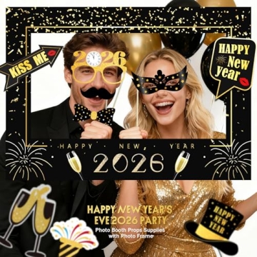 Uniticber New Year Party Supplies 2026 with Photo Props Kit