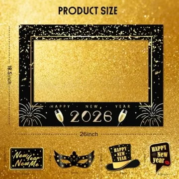 Uniticber New Year Party Supplies 2026 with Photo Props Kit