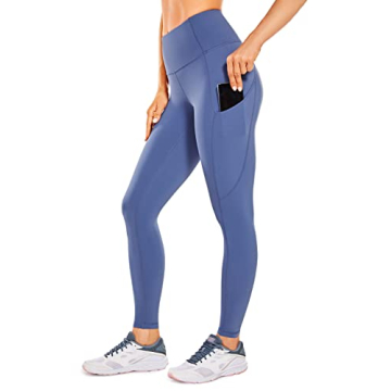 CRZ YOGA Women's Naked Feeling Workout Leggings 25 Inches - High Waisted Yoga Pants with Side Pocket...