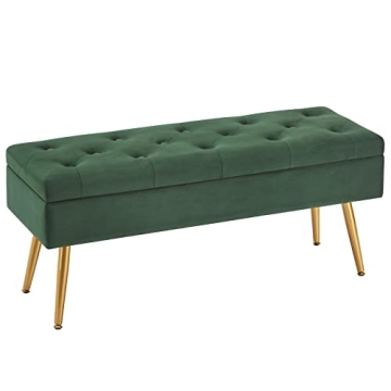 Gitrah Velvet Storage Bench Stylish Entryway Ottoman