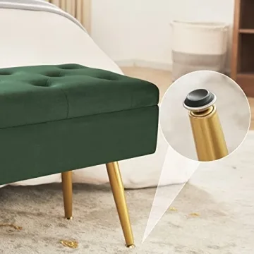 Gitrah Velvet Storage Bench Stylish Entryway Ottoman
