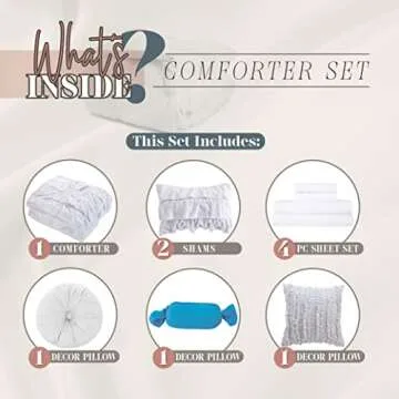 Elegant Comfort 10-Piece Multi-Ruffle Bed Set for All Seasons