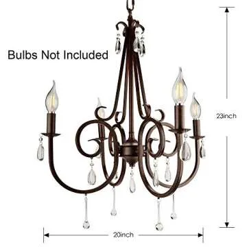 Elegant Rustic Chandelier with Crystal Beads for Home Decor