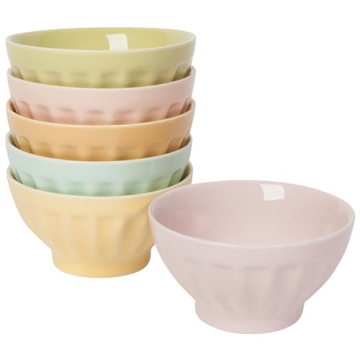 Now Designs Stoneware Sundae Bowls Set of 6 for Ice Cream