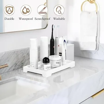 Luxspire Resin Vanity Tray for Elegant Bathroom Organization