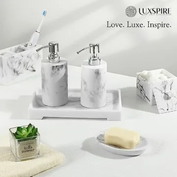 Luxspire Resin Vanity Tray for Elegant Bathroom Organization