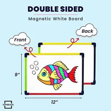 Small White Board Dry Erase Board for Kids Portable 9"x12" Lapboard Travel Drawing Magnetic Mini Whiteboard for Students Teachers School Supplies Small Dry Erase Board for Kids 4 Markers Included