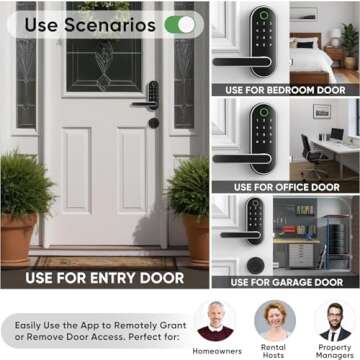 Keyless-Entry Fingerprint Digital Smart Lock: Wi-Fi Electronic Door Lock with Code Passcode, Electri...