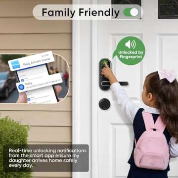 Keyless-Entry Fingerprint Digital Smart Lock: Wi-Fi Electronic Door Lock with Code Passcode, Electric Door Knob, Biometric Door Handle (Silver, Lock + Wi-Fi Gateway)