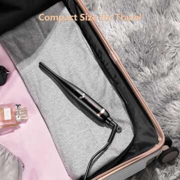 ORYNNE 3/10'' Small Flat Irons for Short Hair Pixie Cut, 5s Ultra Fast Heat Up Tiny Pencil Flat Iron, Ionic Mini Edge Flat Iron, Skinny Thin Straightener Champagne Gold