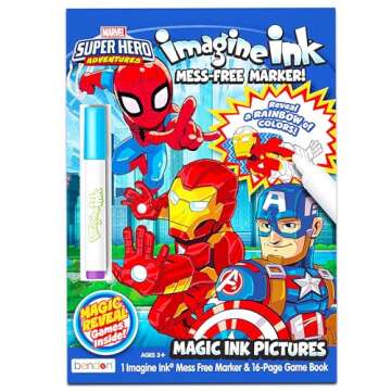 Imagine Ink Coloring Book Assorted Set for Boys with Stickers (Bundle Includes 6 No Mess Books Featuring Cars, Avengers and More) (Imagine Ink Coloring Books)
