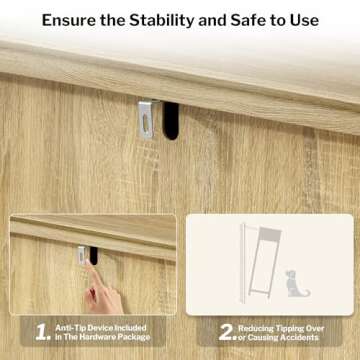 SICOTAS Chic Sideboard Buffet Cabinet Set with Storage