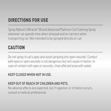 Nature's Miracle Cat Calming Spray for Peaceful Pets