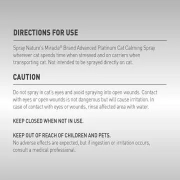 Nature's Miracle Cat Calming Spray for Peaceful Pets