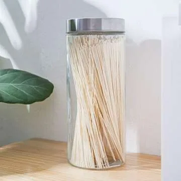 Flrolove Glass Kitchen Storage Canister Jars Set of 3