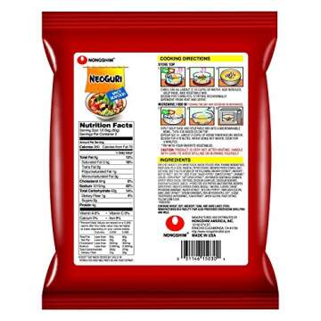 Nongshim Neoguri Spicy Seafood Ramen Noodle Soup, 16 Pack, Microwaveable Ramyun Instant Noodle Cup, Bold & Spicy Chili Peppers