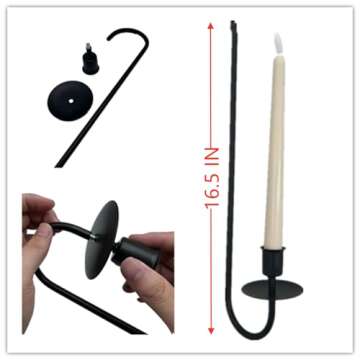 WHSLILR Metal Wall Candle Sconces Holder - Modern Candle Sconces Wall Decor Set of 2, Hanging Wall C...