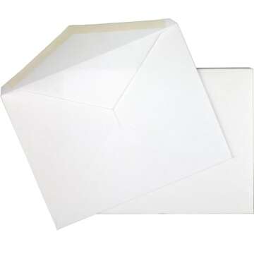 Mead Standard A2 Invitation Envelopes, Gummed Closure, 4-3/8" X 5-3/4", Premium 24-lb Paper, White, 100 per Box (CO198)