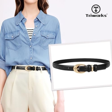 TRIWORKS Women Leather Belt for Jeans Pants Fashion