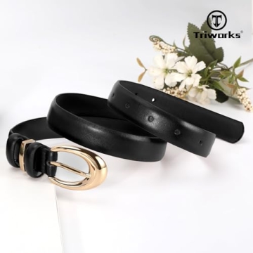 TRIWORKS Women Leather Belt for Jeans Pants Fashion