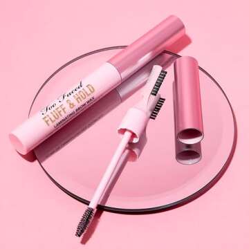 Too Faced Fluff & Hold Laminating Brow Wax | Volumizing, Vegan + Cruelty Free, 0.32 Ounce