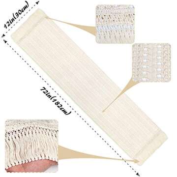 OurWarm Boho Table Runners 72 Inches Long, Cotton Macrame Table Runner Crochet Lace, Woven Table Run...