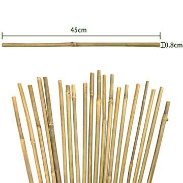 Pllieay 20 Pieces 18 inch Bamboo Stakes Natural Bamboo Sticks Bamboo Plant Stakes for Indoor and Out...