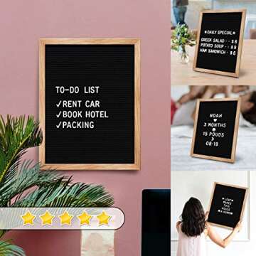 Large Changeable Felt Letter Board For Classroom With 510 Letters, Numbers, Symbols, Emojis, Punctuation 12" x 16" Large Black Letter Word Board Sign New Baby Announcement Felt Board