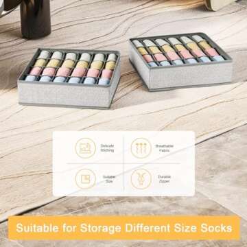 Joyoldelf 24 Cell Collapsible Drawer Organizer - Gray