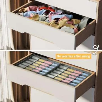 Joyoldelf 24 Cell Collapsible Drawer Organizer - Gray